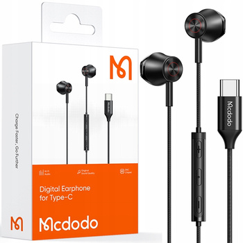 MCDODO SŁUCHAWKI DOUSZNE PRZEWODOWE DO TELEFONU Z MIKROFONEM Z DAC USB-C