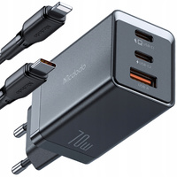MCDODO SZYBKA ŁADOWARKA SIECIOWA ZASILACZ 3X USB-C PD USB GAN 67W KABEL 1M
