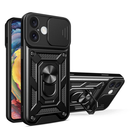 HURTEL ETUI HYBRID ARMOR CAMSHIELD DO IPHONE 16 PLUS PANCERNE Z PODSTAWKĄ