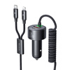 Mcdodo CC-0370 Autoladegerät, USB-C, Lightning, 120 W, einziehbare Kabel