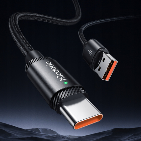 MCDODO USB-C-Kabel zum Schnellladen für Samsung und Xiaomi Typ C, 6 A, 120 W, 2 m, LED