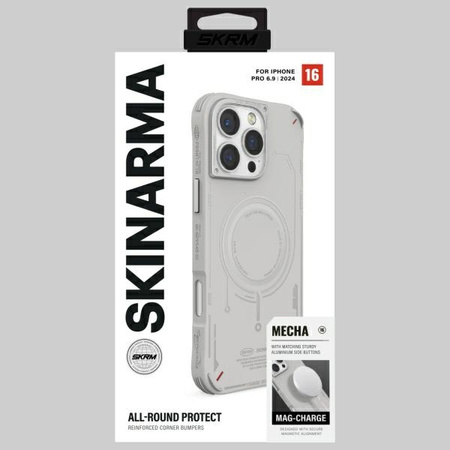 Skinarma etui Mecha iPhone 16 Pro Max 6.9 Magnetic Charging jasno szary/light grey