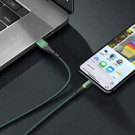 MCDODO KABEL USB LIGHTNING SZYBKIEGO ŁADOWANIA 36W DO IPHONE 13 14 1M LED POMARAŃCZOWY