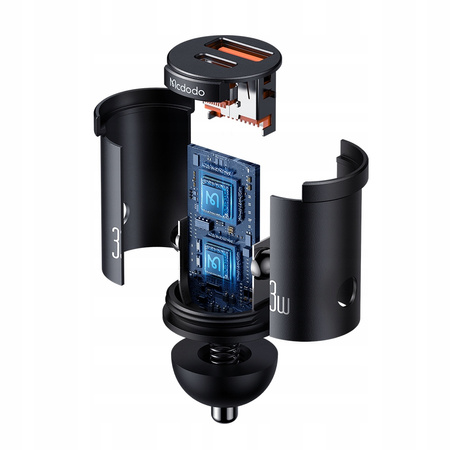 Încãrcãtor auto rapid ?i puternic MCDODO pentru telefon, 2x USB USB-C, 33W, LED