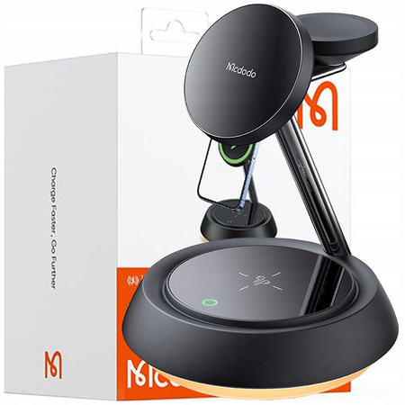 MCDODO ŁADOWARKA INDUKCYJNA 15W 3W1 DO MAGSAFE IPHONE AIRPODS WATCH LAMPKA