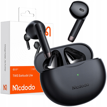 MCDODO SŁUCHAWKI BEZPRZEWODOWE DOUSZNE BLUETOOTH 5 Z MIKROFONEM ETUI CZARNE
