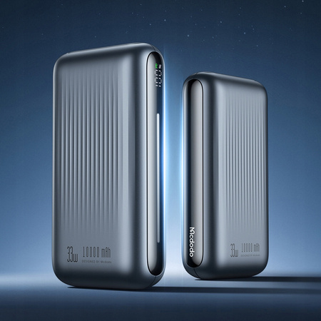 MCDODO POWERBANK Z WYŚWIETLACZEM 10000MAH 33W 2 X USB USB-C + KABEL USB-C CZARNY