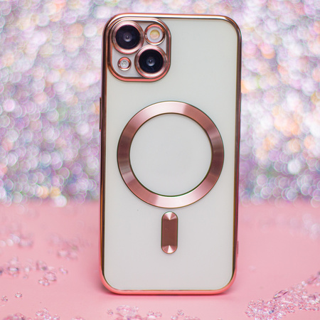 Nakładka Color Chrome Mag do iPhone 16e / 17e różowo-złota