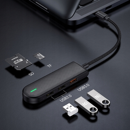 MCDODO ADAPTOR HUB USB-C SPLITTER 3X USB SD/TF