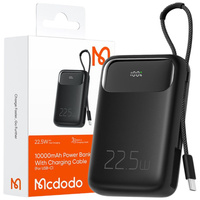 MCDODO POWERBANK 10000MAH Z WYŚWIETLACZEM 3X USB USB-C 22,5W + KABEL USB-C