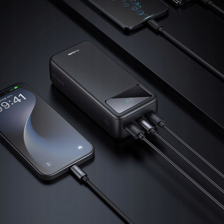 MCDODO DUŻY POWERBANK 30000 MAH SZYBKIE ŁADOWANIE 3 X USB-C USB-A CZARNY