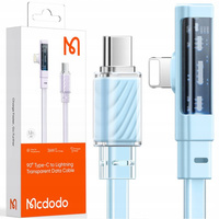 Mcdodo Schnellanschluss-USB-C-Lightning-Kabel mit Winkelstecker, 36 W, 1,8 m, Blau