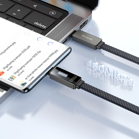 MCDODO KABEL USB-C SZYBKIE ŁADOWANIE DO SAMSUNG APPLE USB TYP C 100W 1M LED