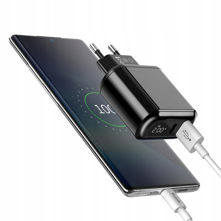 Ładowarka Sieciowa, Szybka, QC, 18W, 2xUSB LCD, Mcdodo