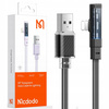 MCDODO KABEL KĄTOWY USB LIGHTNING PŁASKI 36W DO IPHONE 12 13 14 CZARNY 1M