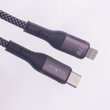 Maxlife kabel magnetyczny MXUC-11 USB-C - Lightning 1,0 m 27W czarny nylonowy