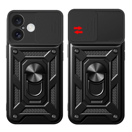 HURTEL ETUI HYBRID ARMOR CAMSHIELD DO IPHONE 16 PLUS PANCERNE Z PODSTAWKĄ