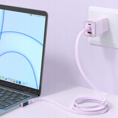 Cablu USB-C PD rapid Mcdodo, unghiular, 65W, 1,8 m, violet
