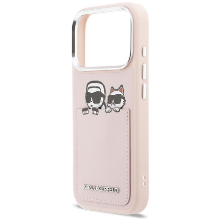 Etui Karl Lagerfeld Karl & Choupette Print & Pocket do iPhone 17 Pro różowy