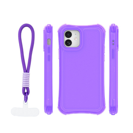 Nakładka SafePop ze smyczą do iPhone 12 / 12 Pro 6,1" fioletowa