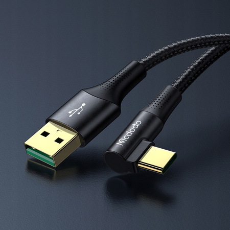 MCDODO KABEL USB-C KĄTOWY SZYBKIE ŁADOWANIE DO SAMSUNG USB TYP C 6A 65W 1M