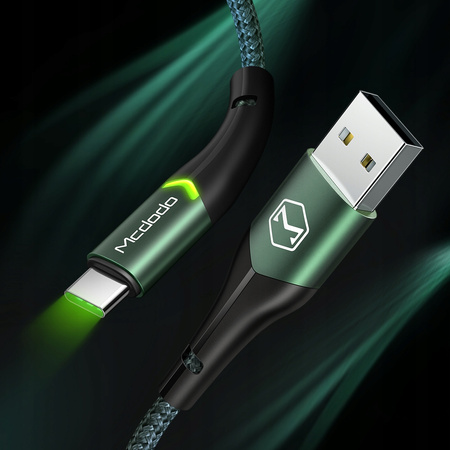 MCDODO KABEL USB-C SZYBKIE ŁADOWANIE DO SAMSUNG ŁADOWARKA USB TYP C LED 1M