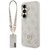 Guess nakładka 4G Big Rhinestone Triangle Strap MagSafe do Samsung Galaxy S26 różowa