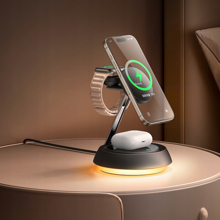 MCDODO 15W 3-IN-1 INDUKTIVES LADEGERÄT FÜR MAGSAFE IPHONE AIRPODS UHR LAMPE