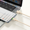 MCDODO KABEL USB-C SZYBKIE ŁADOWANIE DO SAMSUNG XIAOMI TYP C 6A 100W 1M LED BEŻOWY