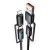 Cablu Mcdodo 4 în 1 CA-1990 USB-C/A la USB-C/Lightning 1,2 m (negru)
