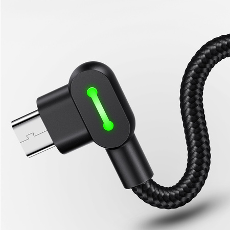 Mcdodo phone cable, fast charging, 90° LED angle, MICRO USB 3m black