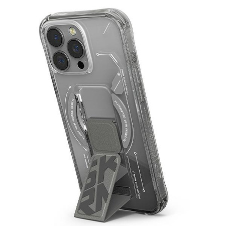Skinarma etui Helio iPhone 16 Pro 6.3 Magnetic Charging + Grip Stand titanium