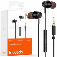 Mcdodo Earphones with Microphone Mini Jack, Black