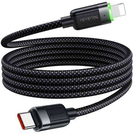 MCDODO ŁADOWARKA KABEL USB-C LIGHTNING SZYBKIEGO ŁADOWANIA DO IPHONE 1M LED