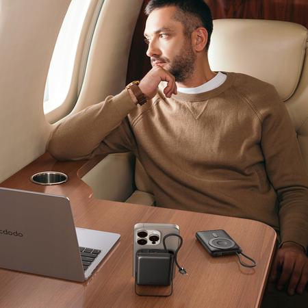 MCDODO POWERBANK MAGSAFE 10000MAH Z WBUDOWANYM KABLEM USB-C DO TELEFONU
