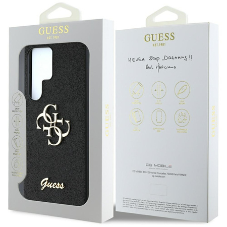 GUESS ETUI FIXED GLITTER BIG 4G METAL LOGO DO SAMSUNG GALAXY S25 ULTRA
