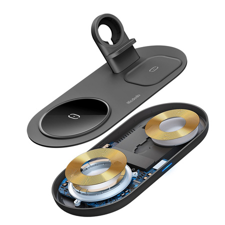 MCDODO STACJA DOKUJĄCA ŁADOWARKA INDUKCYJNA 3W1 DO IPHONE AIRPODS WATCH 15W