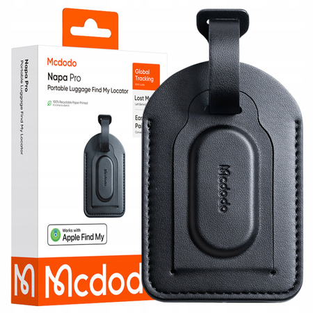 MCDODO LOKALIZATOR GPS DO BAGAŻU TORBY PLECAKA DO APPLE FIND MY CZARNY