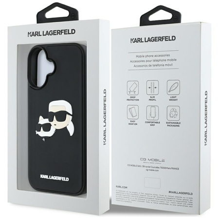 KARL LAGERFELD ETUI HC 3D RUBBER DOUBLE HEADS DO IPHONE 16 OCHRONNE