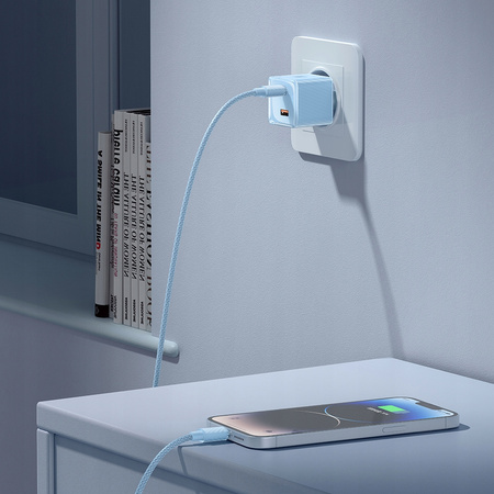 Încãrcãtor rapid de telefon MCDODO, sursã de alimentare cu 2 USB, USB-C, 33W, GAN, albastru