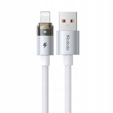 MCDODO KABEL USB SZYBKIE ŁADOWANIE DO IPHONE LIGHTNING PD 36W 1M LED BIAŁY