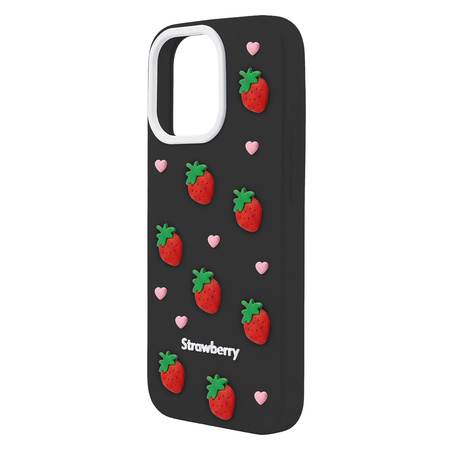 Nakładka Strawberry do iPhone 16 Pro Max 6,9" czarna