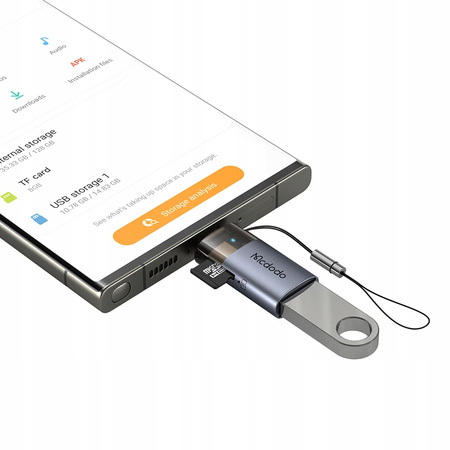 ADAPTOR MCDODO USB-A LA USB-C 512GB CITITOR DE CARDURI TF OTG LED