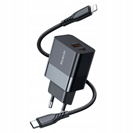 Mcdodo Schnellladegerät, USB, USB-C, 20 W, für iPhone, Universal, Schwarz