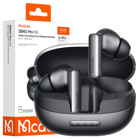 MCDODO SŁUCHAWKI BEZPRZEWODOWE DOUSZNE BLUETOOTH Z MIKROFONEM ETUI ANC ENC