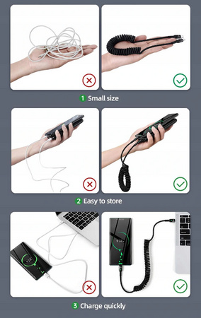 Cablu de alimentare rapid Mcdodo Omega Spring cu LED, USB tip C, PD, 1,8 m, negru