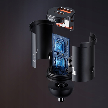 Încãrcãtor auto rapid ?i puternic MCDODO pentru telefon, 2x USB USB-C, 33W, LED