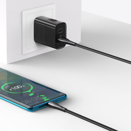 MCDODO KRÓTKI KABEL ANDROID AUTO USB USB-C SZYBKIE ŁADOWANIE USB TYP C 20CM