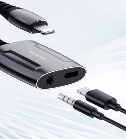 MCDODO PRZEJŚCIÓWKA ADAPTER LIGHTNING MINI JACK 3,5MM KABEL DO IPHONE 13 14