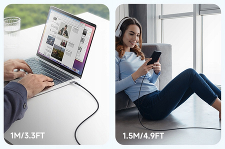 MCDODO KABEL USB-C SZYBKIE ŁADOWANIE DO SAMSUNG APPLE USB TYP C 3A 65W 1,5M